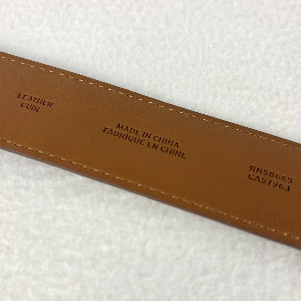 Nordstrom Men's Shop Belt Size 38 Brown Genuine Leather Silver Buckle Classic